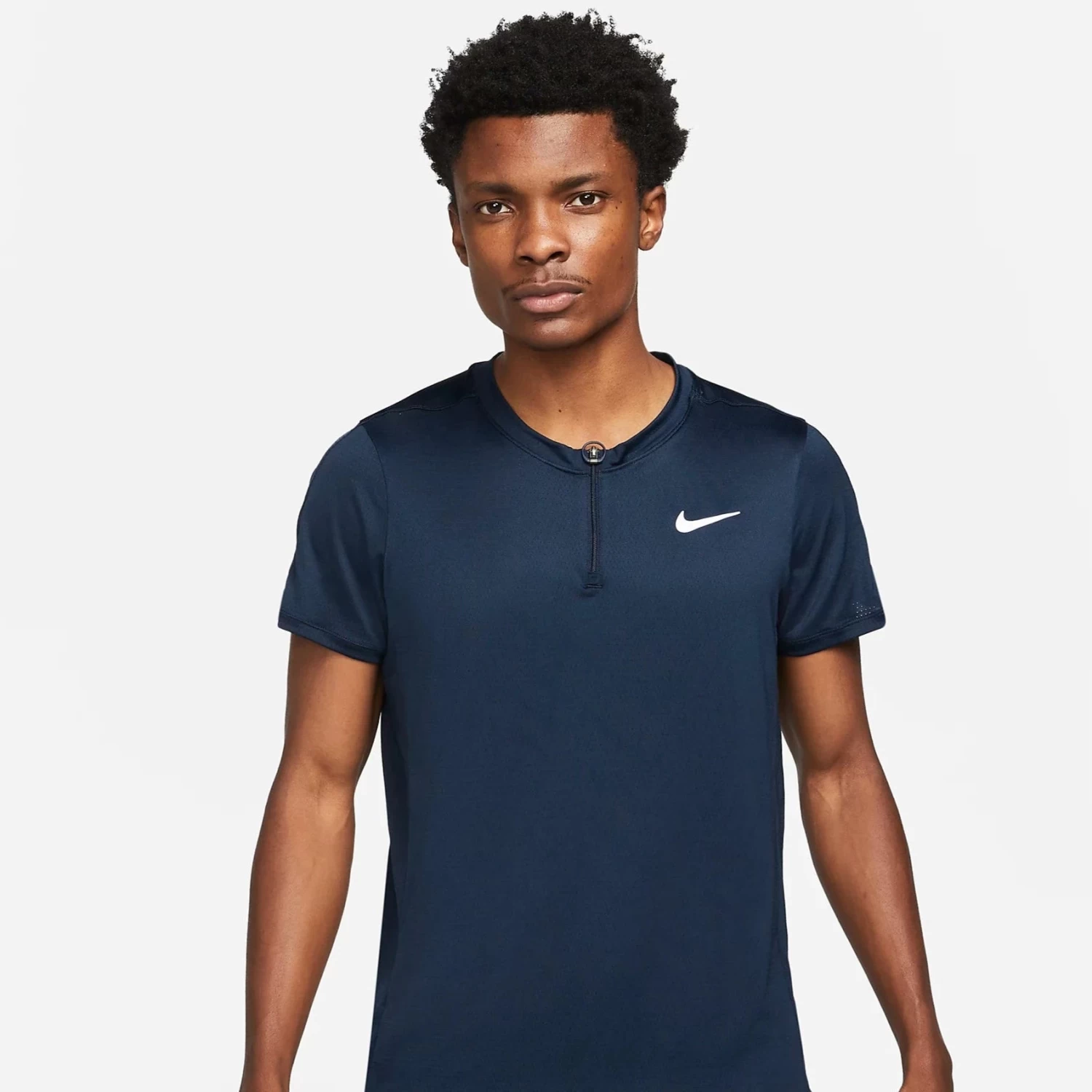 Nike Men's Dri-FIT Advantage Zip Polo (Obsidian/White) - Image 4