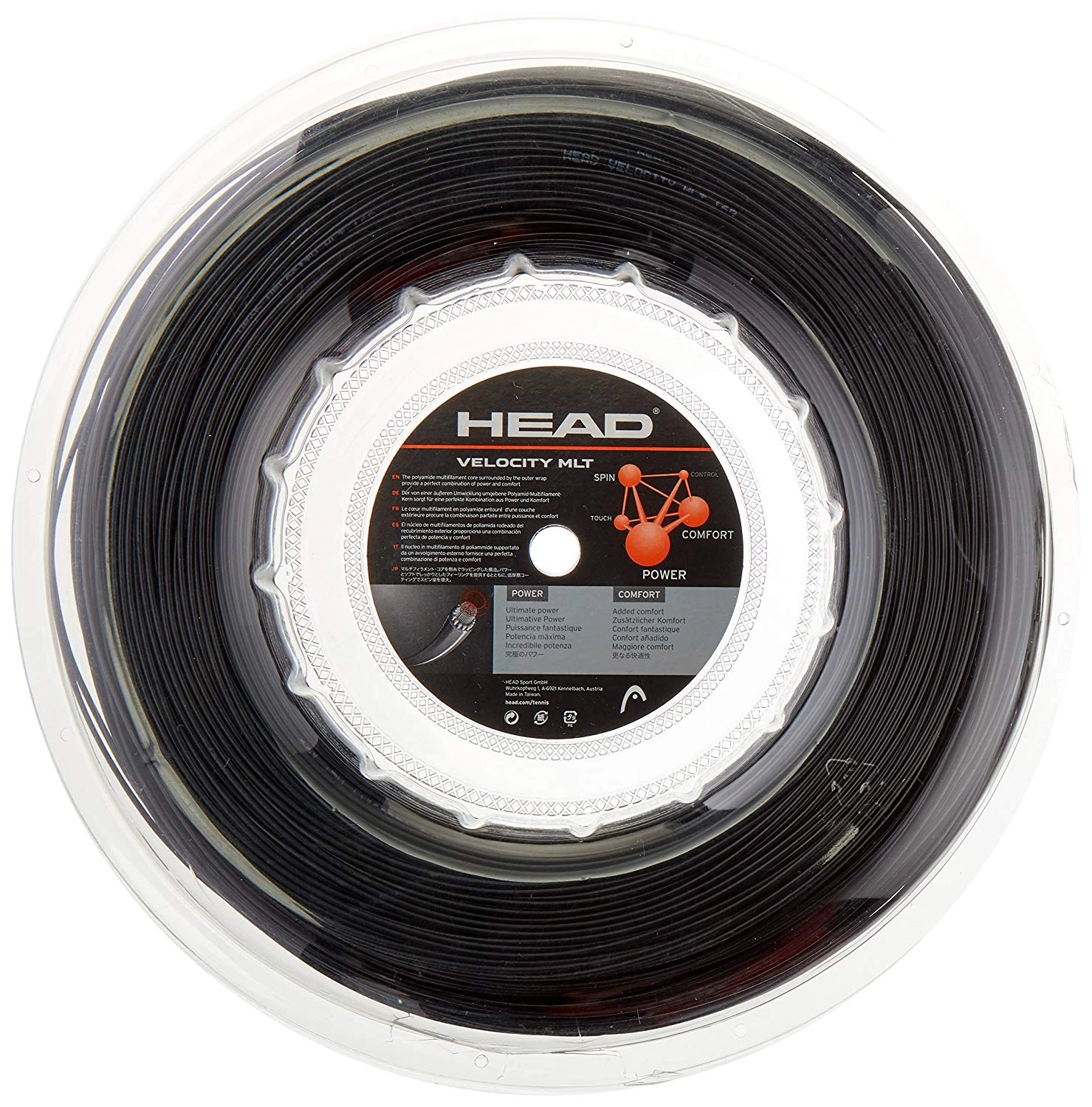 Head Velocity MLT 17/1.25 Tennis String Reel (Black)