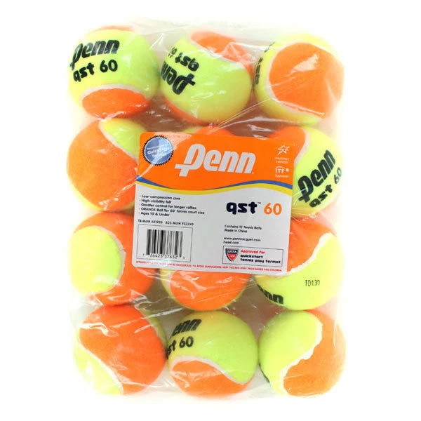 Penn QST 60 Quick Start Orange Junior Tennis Balls 12 Pack