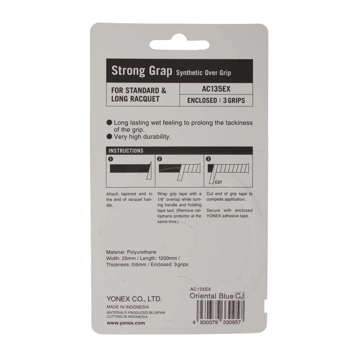 Yonex Strong Grap Overgrip 3 Pack (Blue) - Image 2