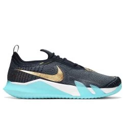 Nike React Vapor NXT Men's Tennis Shoe (Dark Obsidian/Metalic Gold)