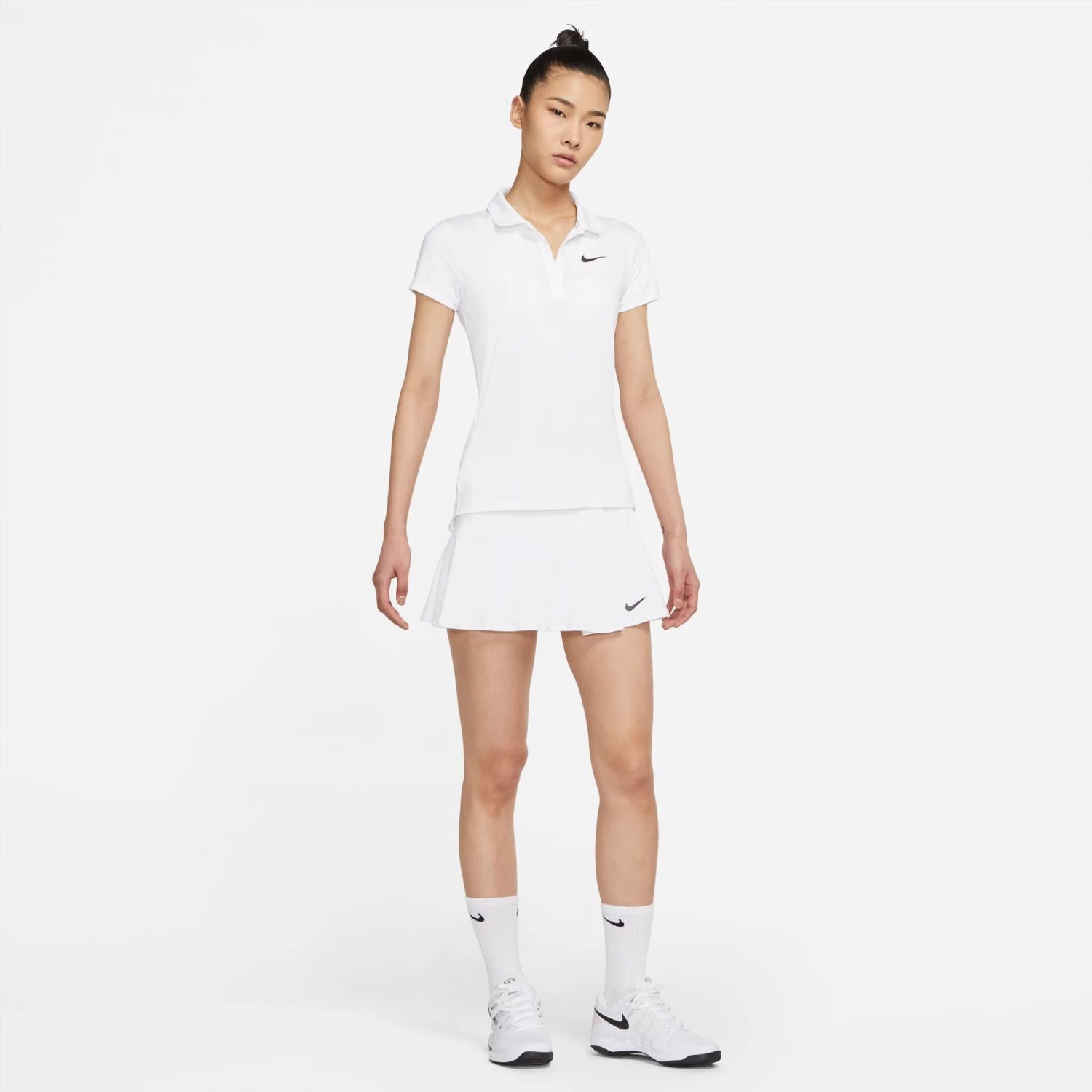 Nike Women's Dri-FIT Victory Flouncy Skirt (White/Black) - Image 2