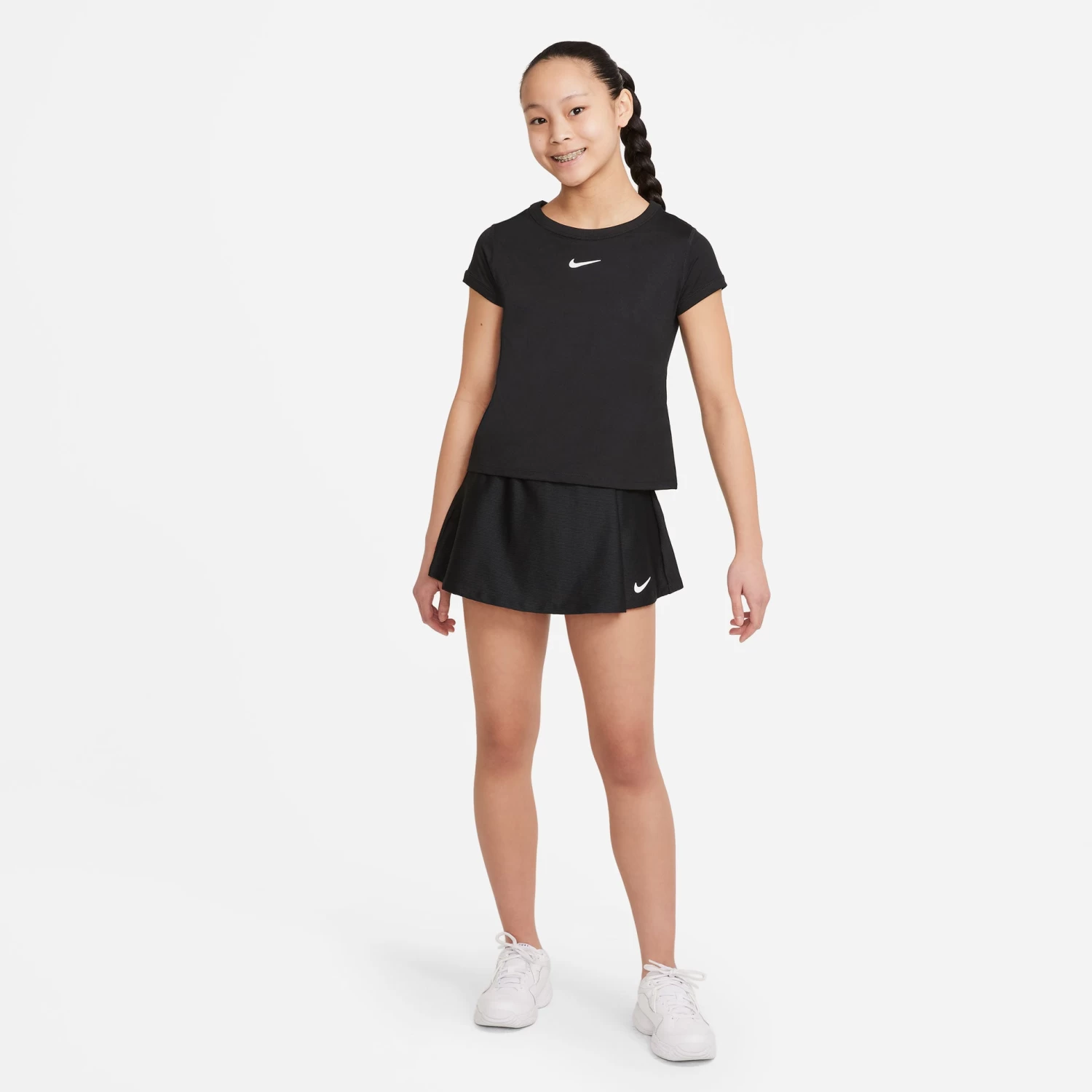 Nike Girls' Dri-FIT Victory Flouncy Skirt (Black/White) - Image 6