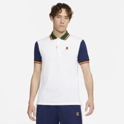 Nike Men's Dri-FIT Slim-Fit NYC Slam Polo (White/Binary Blue)