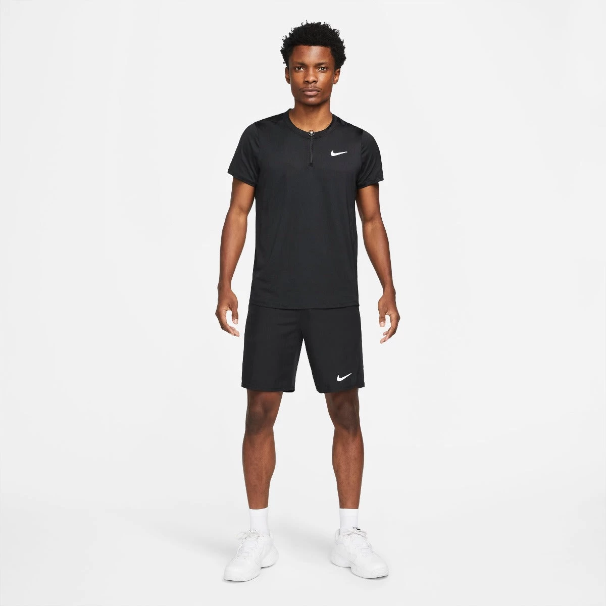 Nike Men's Dri-FIT Advantage Zip Polo (Black/White) - Image 4