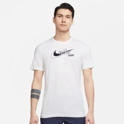 Nike Men's Dri-FIT Distressed Swoosh Top (White)