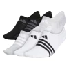 Adidas Women's Superlite 3 Stripe No-Show Socks (Black/Grey/White)
