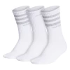 Adidas Women's 3 Stripe Quarter Crew Socks (White)
