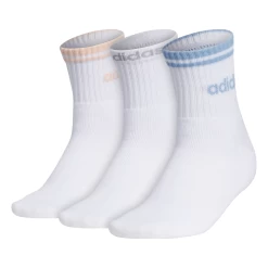 Adidas Women's Sport Stripe High Quarter Socks (White)