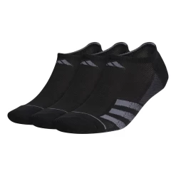 Adidas Men's Superlite 3 Stripe No-Show Socks (Black)
