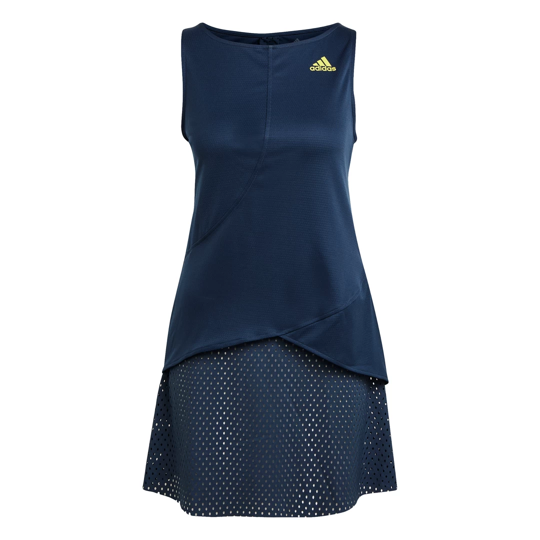 Adidas Women's Primeblue Dress (Navy/Yellow) - Image 7