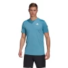 Adidas Men's 3 Stripes Club Top (Hazy Blue/White)