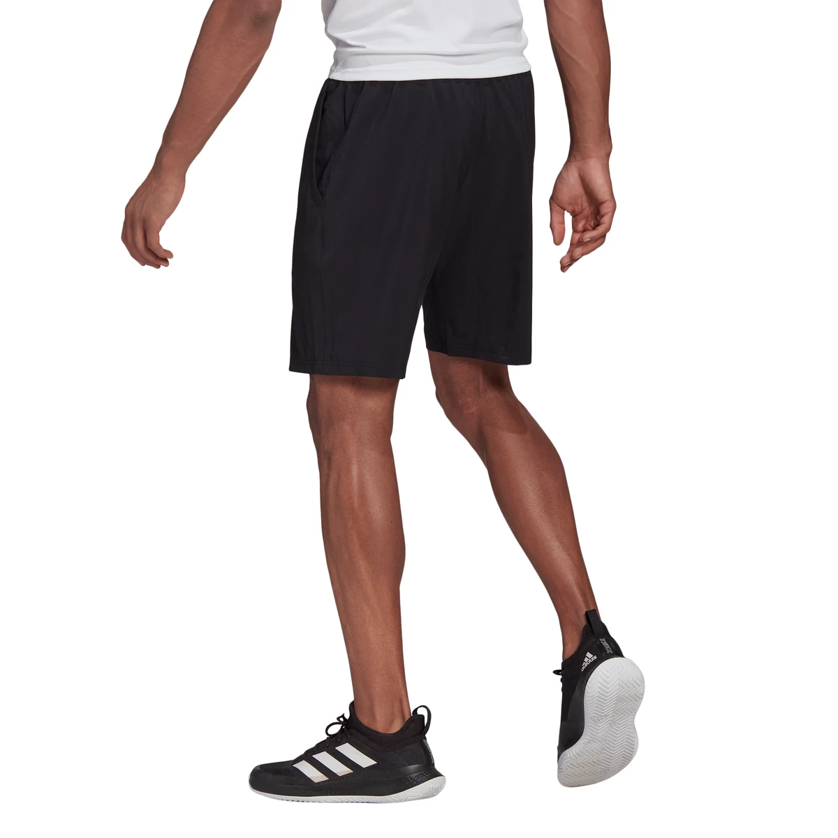 Adidas Men's Club Stretch Woven 7-Inch Shorts (Black/White) - Image 2