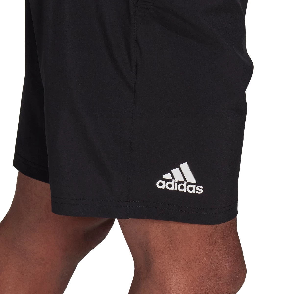 Adidas Men's Club Stretch Woven 7-Inch Shorts (Black/White) - Image 4