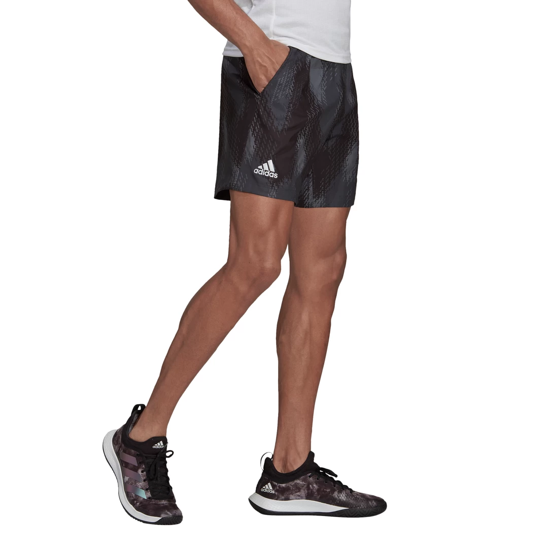 Adidas Men's Primeblue Printed 7 Inch Shorts (Grey Five/Black) - Image 6