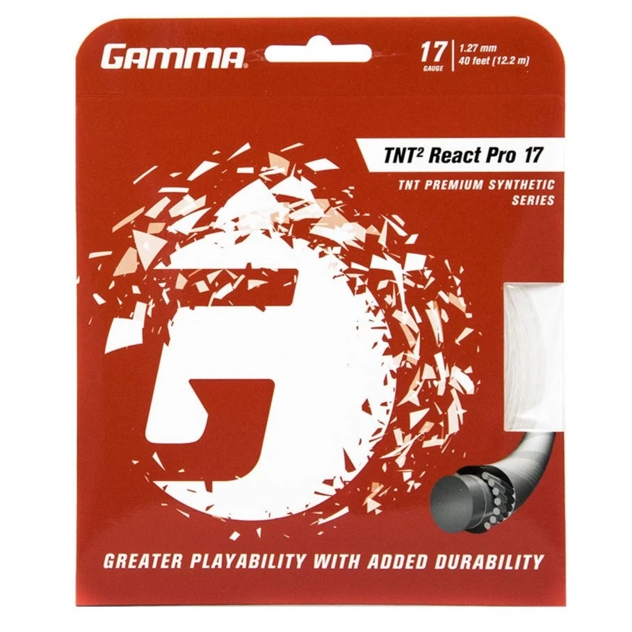 Gamma TNT2 React Pro 17/1.27 Tennis String (White)