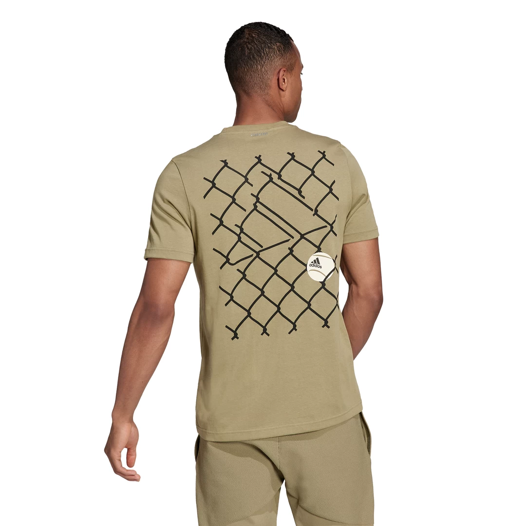 Adidas Men's Tennis Graphic Tee Top (Orbit Green) - Image 3