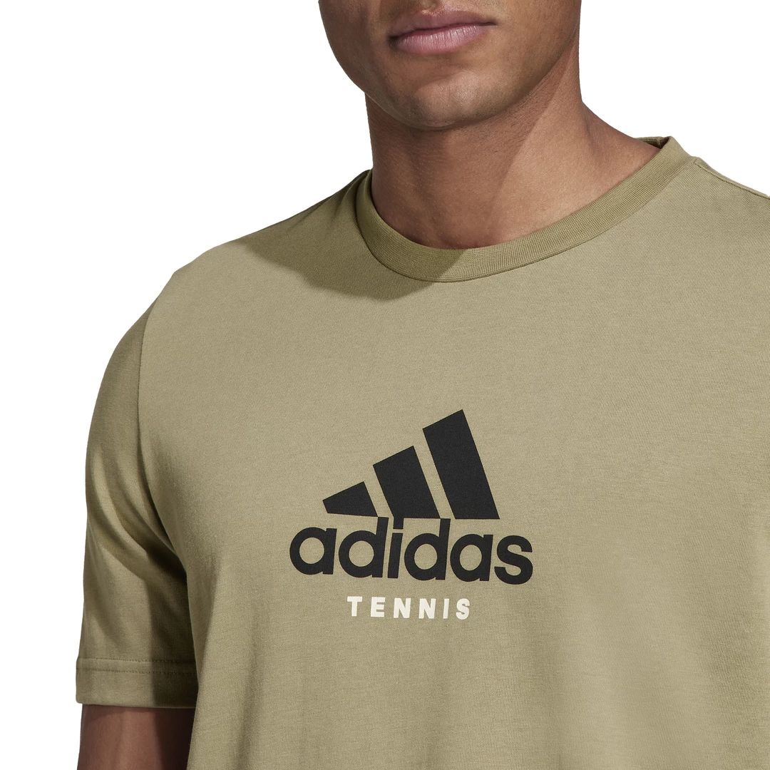 Adidas Men's Tennis Graphic Tee Top (Orbit Green) - Image 5