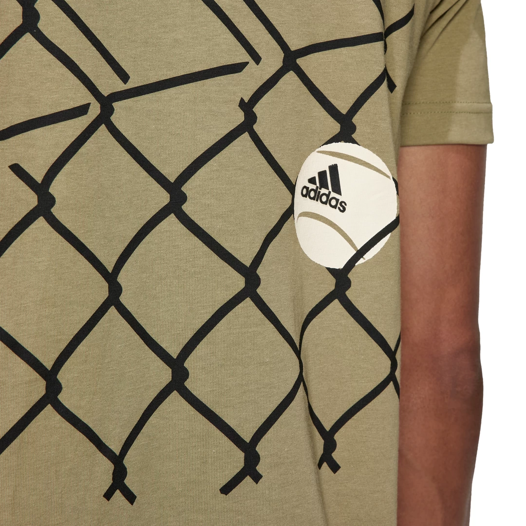 Adidas Men's Tennis Graphic Tee Top (Orbit Green) - Image 6