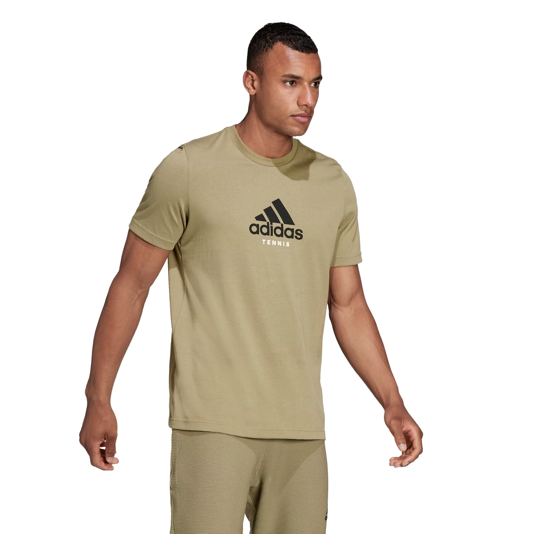 Adidas Men's Tennis Graphic Tee Top (Orbit Green) - Image 4