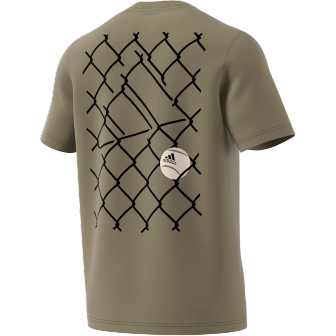 Adidas Men's Tennis Graphic Tee Top (Orbit Green) - Image 8