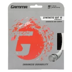 Gamma Synthetic 16/1.30 With Wearguard Tennis String (Black)