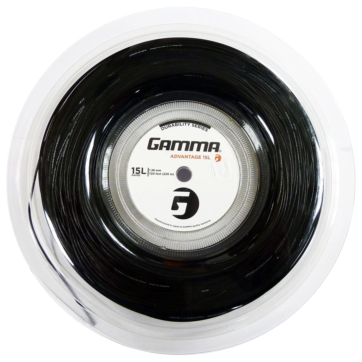 Gamma Advantage 15L/1.38 Tennis String Reel (Black)