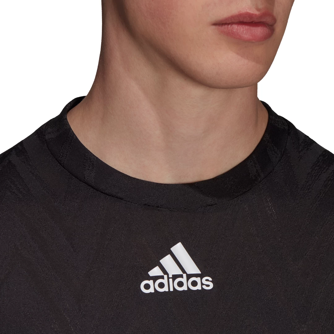 Adidas Men's Tennis Primeblue Freelift Top (Black/White) - Image 5
