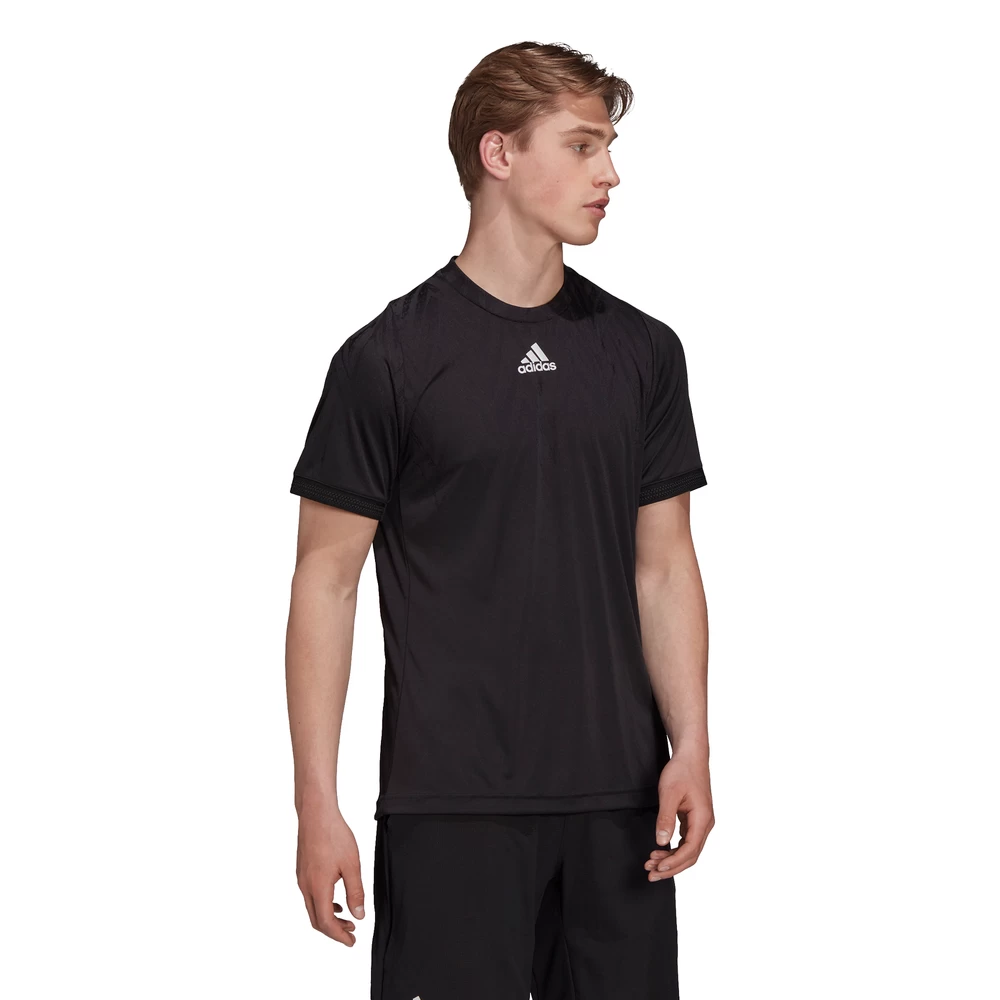 Adidas Men's Tennis Primeblue Freelift Top (Black/White)