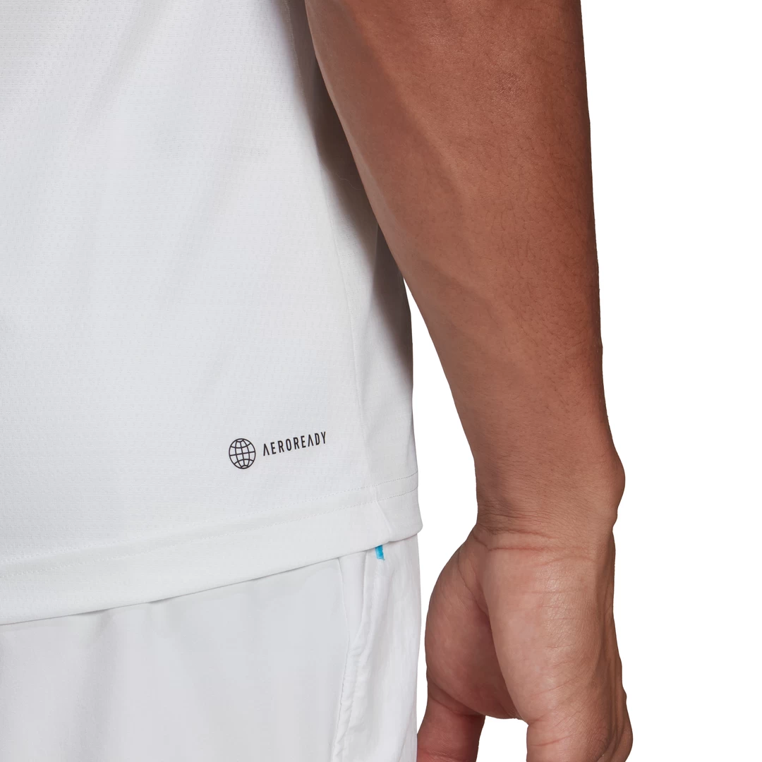 Adidas Men's Melbourne FreeLift Printed Top (White/Red) - Image 7