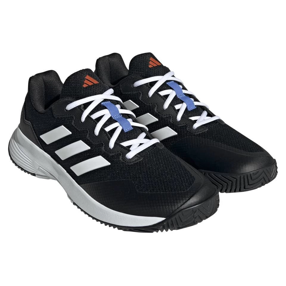 Adidas GameCourt 2 Men's Tennis Shoe (Black/White) - Image 3