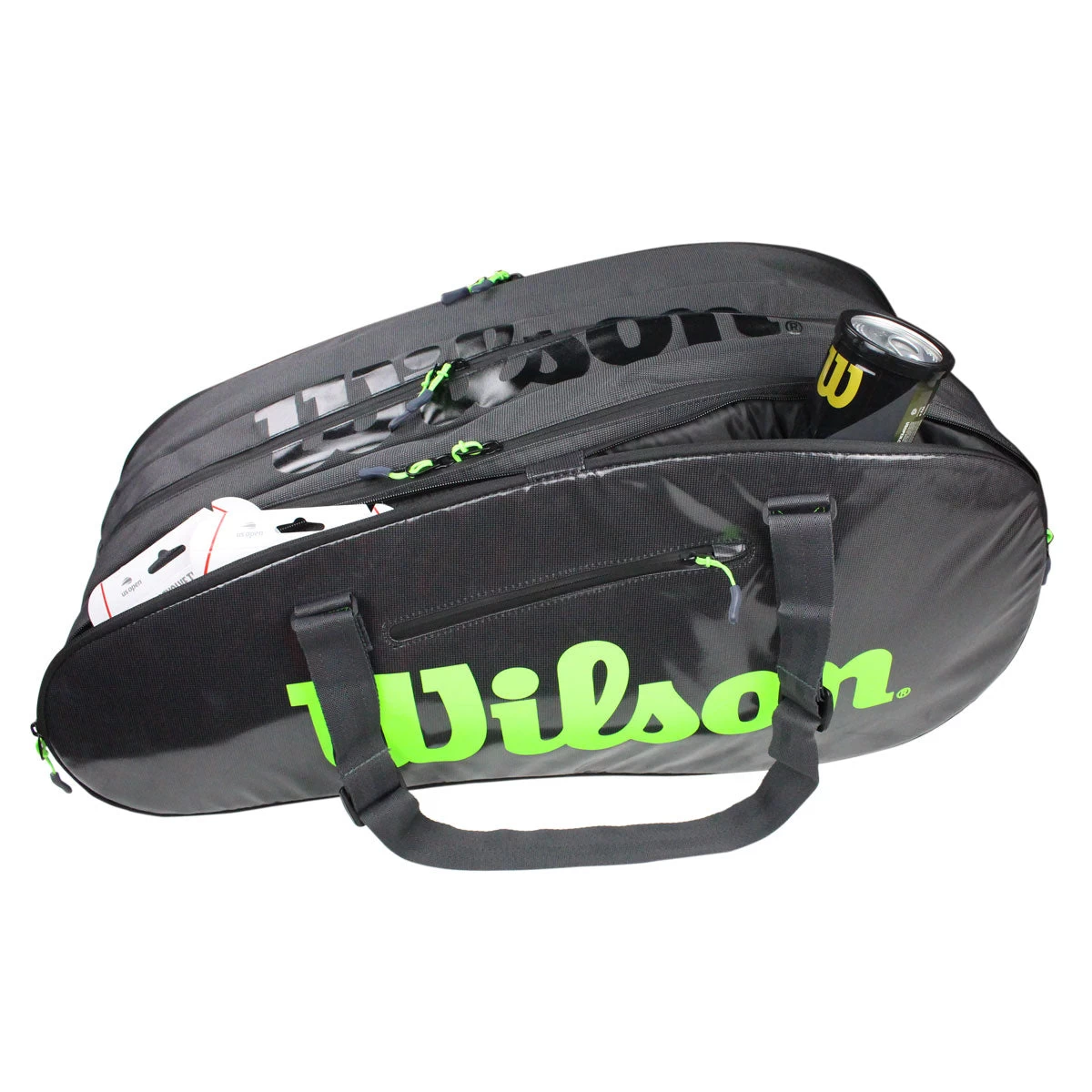 Wilson Super Tour 15 Pack Racquet Bag (Black/Green) - Image 3
