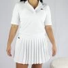 Lacoste Women's Built-In Shorty Pleated Skirt (White/Green)