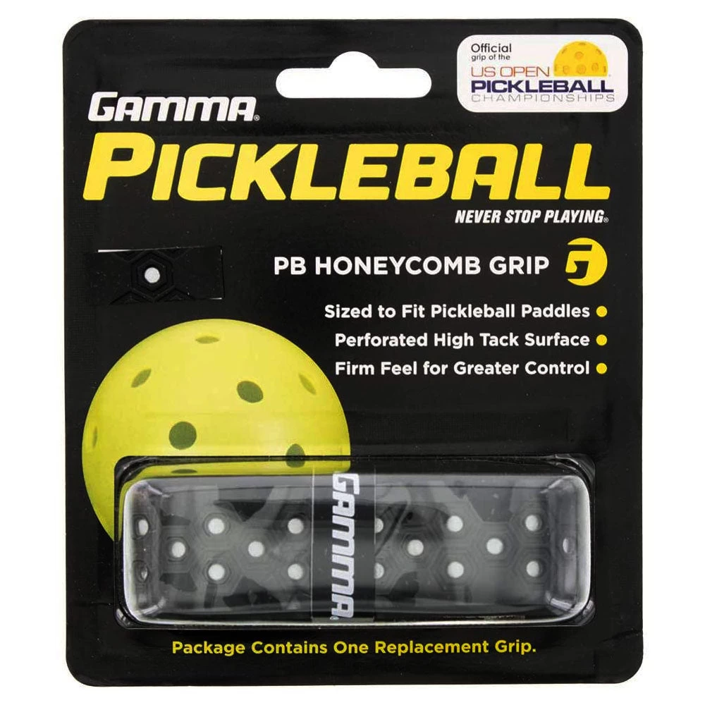 Gamma Honeycomb Pickleball Replacement Grip (Black/Silver)