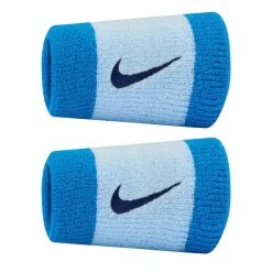 Nike Swoosh Doublewide Wristbands 2 Pack (Photo Blue/Celestine Blue)