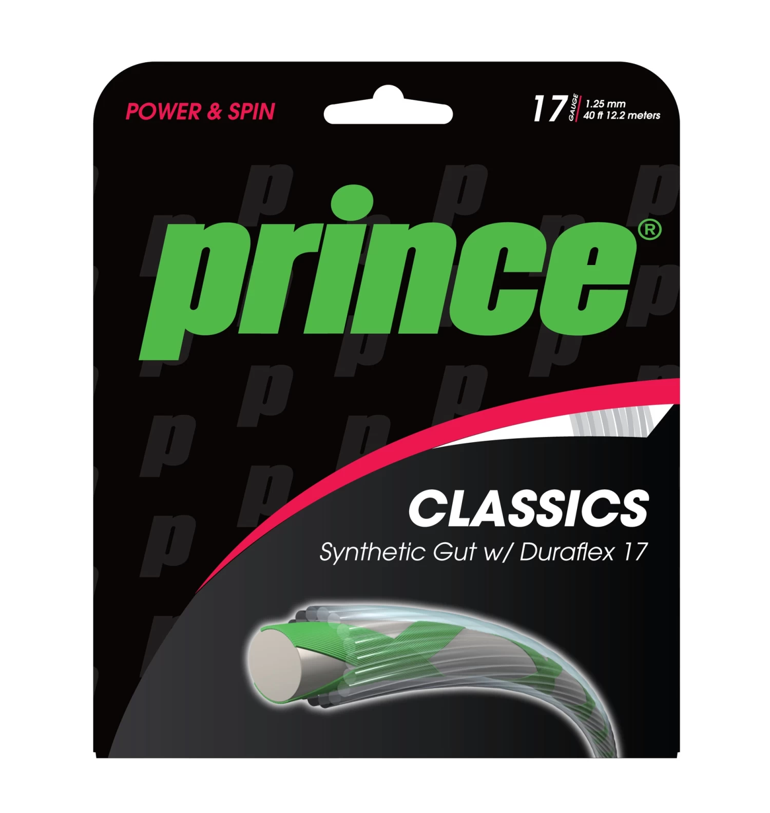 Prince Synthetic Gut 17/1.25 Duraflex Tennis String (White) - Image 2