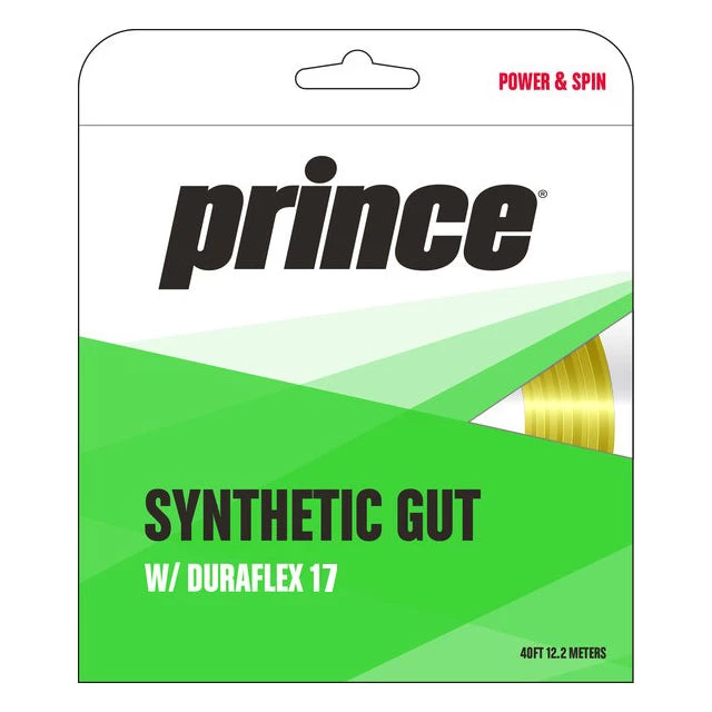 Prince Synthetic Gut 17/1.25 Duraflex Tennis String (Gold)