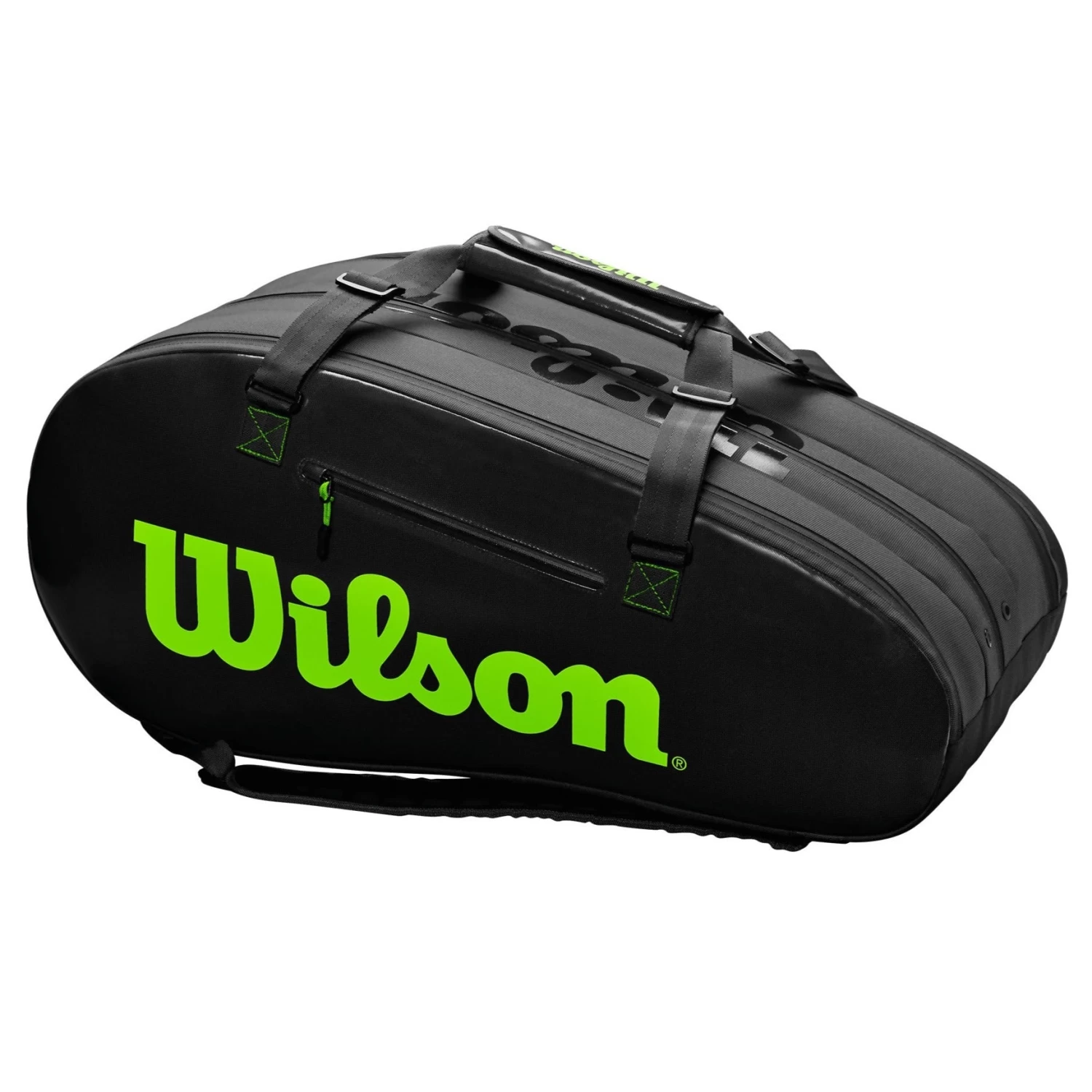 Wilson Super Tour 15 Pack Racquet Bag (Black/Green) - Image 5