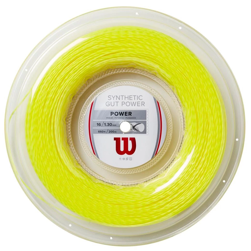 Wilson Synthetic Gut Power 16/1.30 Tennis String Reel (Yellow)