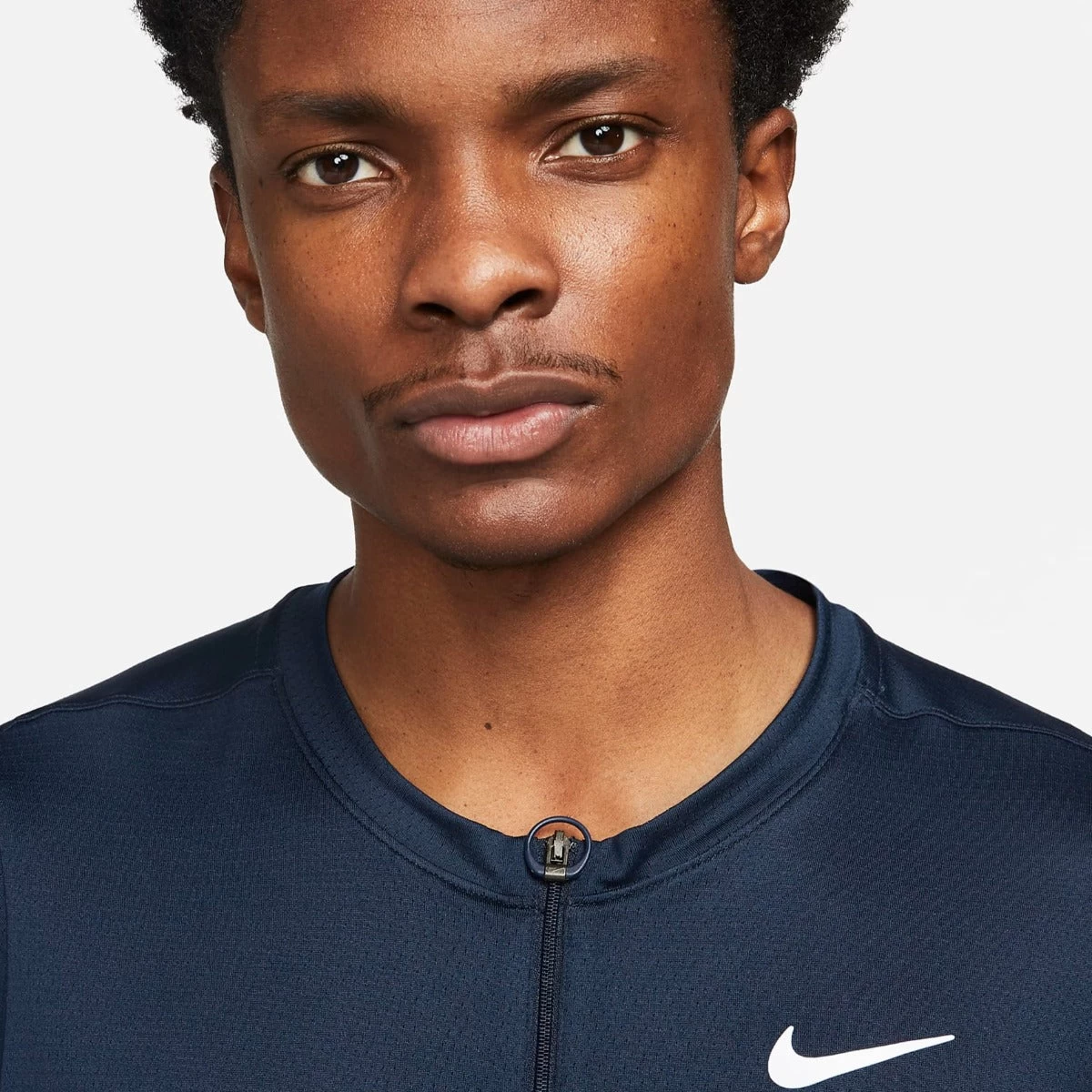 Nike Men's Dri-FIT Advantage Zip Polo (Obsidian/White) - Image 2