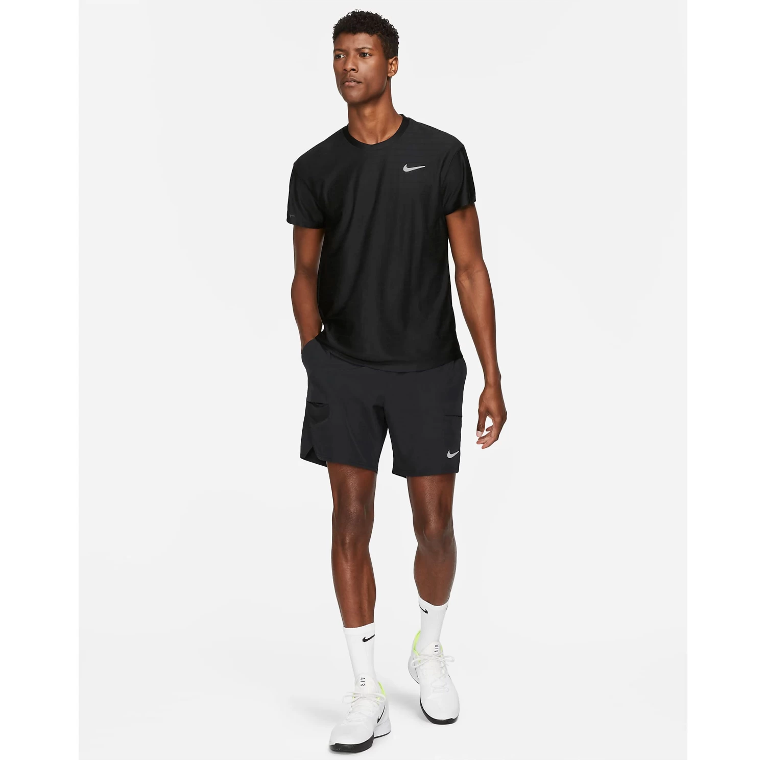 Nike Men's Dri-FIT Advantage Top (Black/White) - Image 2