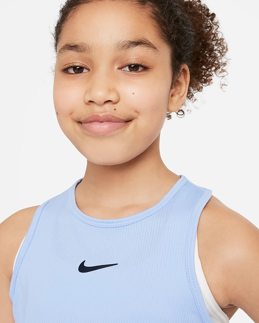 Nike Girls' Dri-FIT Victory Tank (Aluminum/White) - Image 2
