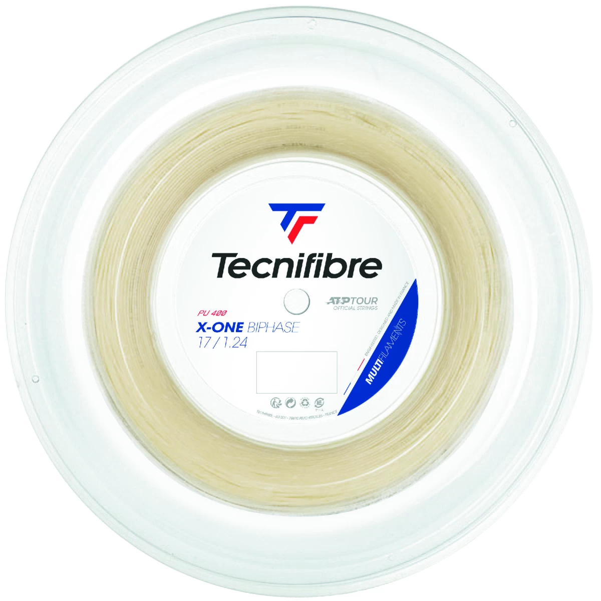 Tecnifibre X-One Biphase 17/1.24 Tennis String Reel (Natural)