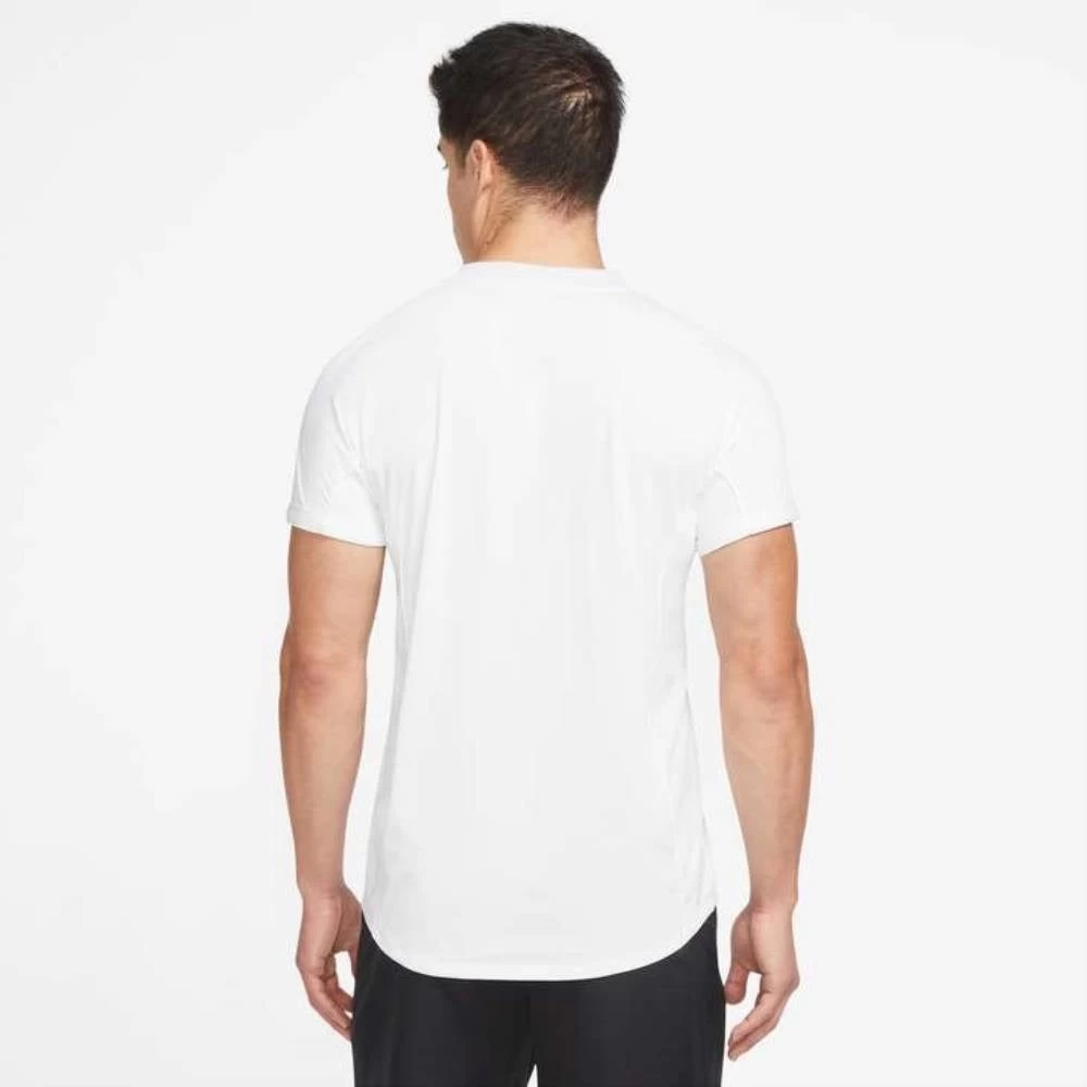 Nike Men's Dri-FIT Slam Zip Polo (White/Black) - Image 3