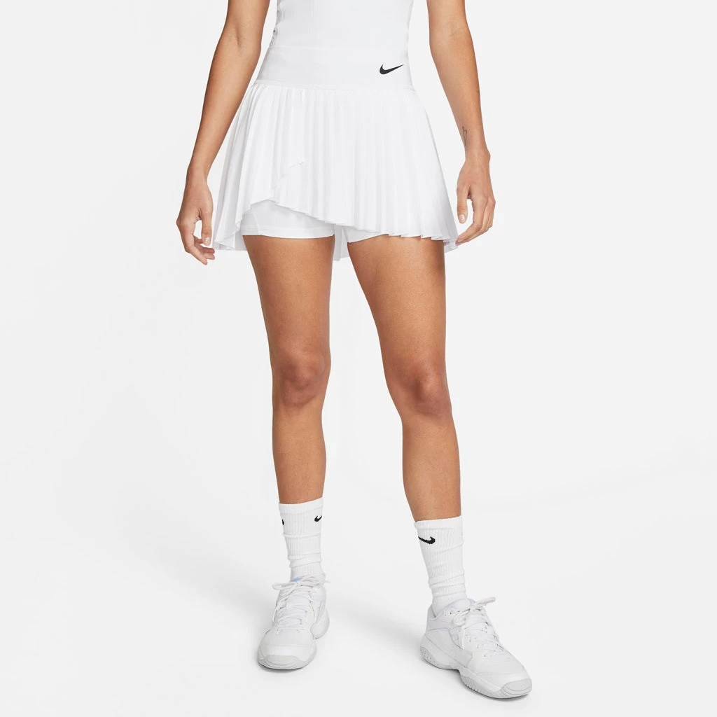 Nike Women's Dri-Fit Advantage Pleated Skirt (White/Black) - Image 2