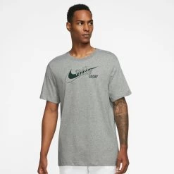 Nike Men's Dri-FIT Distressed Swoosh Top (Grey/Green)