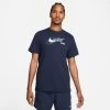 Nike Men's Dri-FIT Distressed Swoosh Top (Obsidian/Mint Foam)